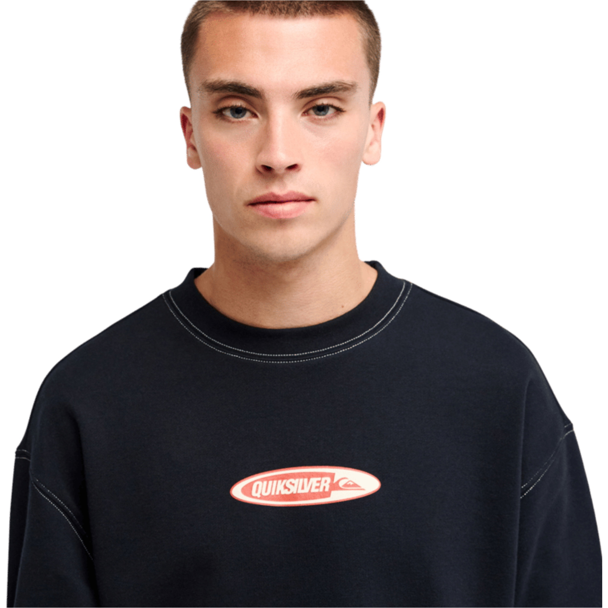 2026 Quiksilver Mens Disk Crew Sweatshirt EQYFT05232 - Black